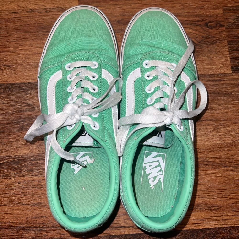 Vans Women’s Size 8 Kelly Mint Green Lace Up Unisex Sneakers - Picture 7 of 7